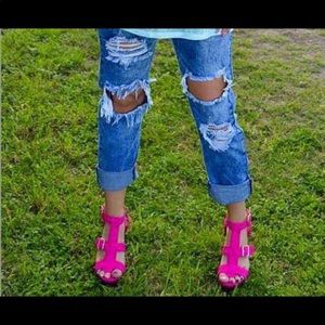 Distressed jeans